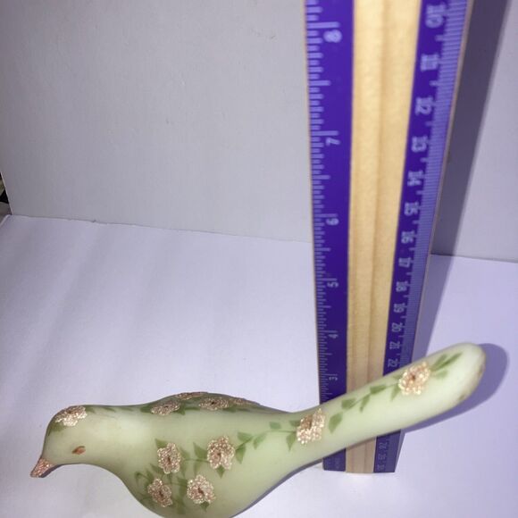 Fenton Pink Blossom Satin Custard Happiness Bird ~ Hand painted  Signed - Picture 6 of 6